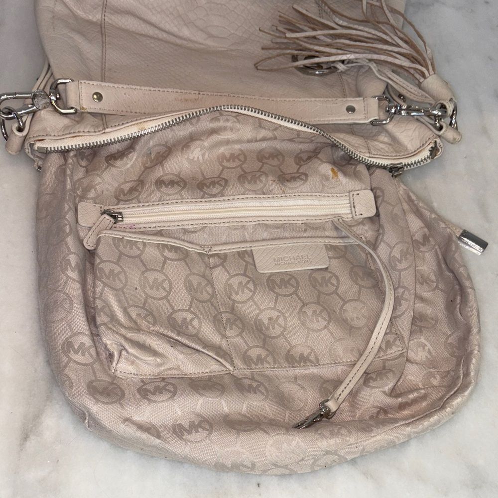 Michael Kors Bag Purse Handbag Leather Snakeskin Embossed Crossbody Shoulder Bag - Picture 12 of 14
